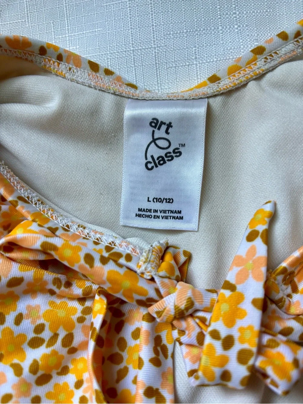 art class Yellow Floral Long Sleeve One-Piece Bodysuit